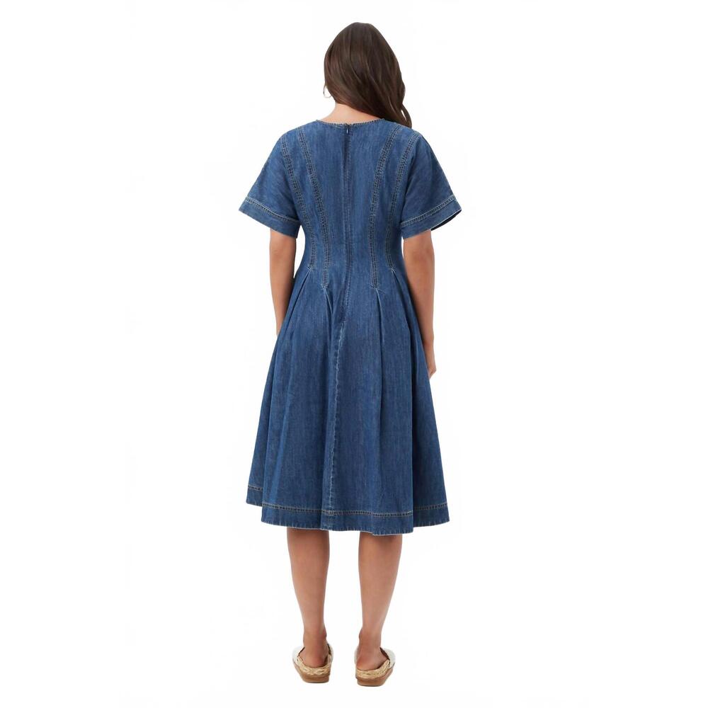 NEW TRINA TURK ashe midi dress in indigo - Picture 3 of 5
